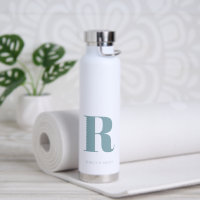 Simple Blue Modern Monogram