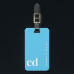 Simple Blue Monogram  Luggage Tag<br><div class="desc">The perfect accessory for personalised luggage tags travel enthusiasts. This charming tag is ideal for bridesmaid proposal gifts and can be a delightful addition to bridesmaid proposal box ideas. It's also a great choice for bachelorette gifts and bachelorette gift bags, adding a touch of elegance to any occasion. Beyond travel,...</div>