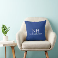 Simple Blue Monogram Modern