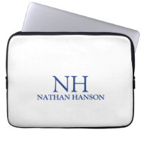 Simple Blue Monogram Modern