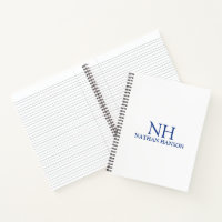 Simple Blue Monogram Modern