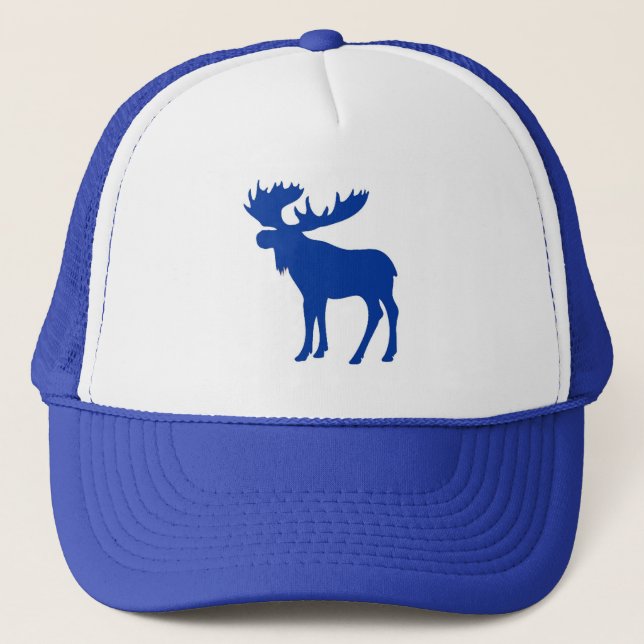 Simple blue moose hat (Front)