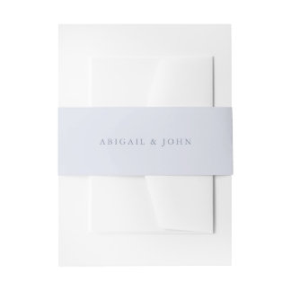 Simple Blue Names Wedding Invitation Belly Band