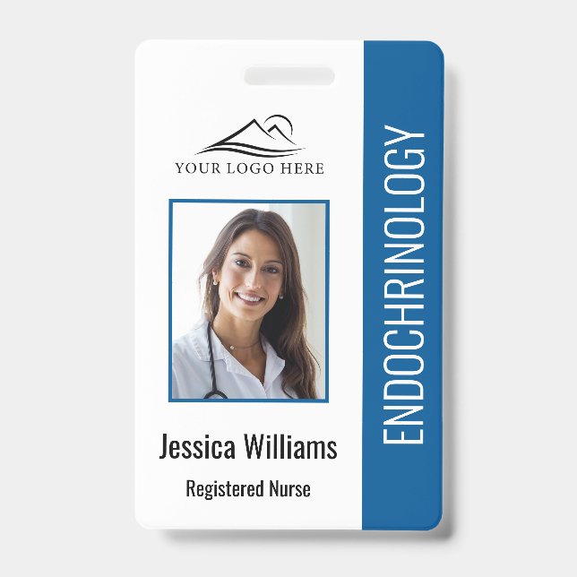 Simple Blue Nursing Badge ID Badge (Front)