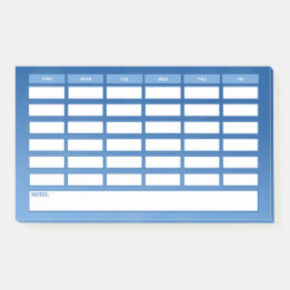 Simple Blue Ombre Weekly School Schedule Post-it Notes