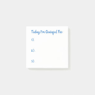Simple Blue On White Gratitude Post-it Notes