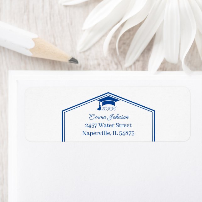 Simple Blue Personalised Return Address (Insitu)