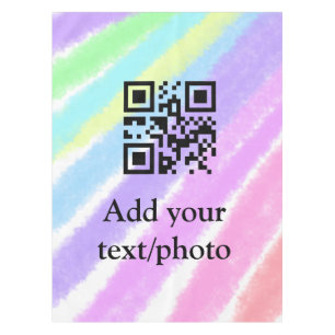 Simple blue pink watercolor add your text name q r tablecloth