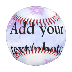 Simple blue pink watercolor add your text name th baseball
