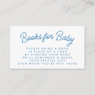 Simple Blue Playful Book Request Baby Shower Enclosure Card