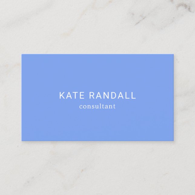 Simple Blue Professional Social Media Networking Business Card (Front)