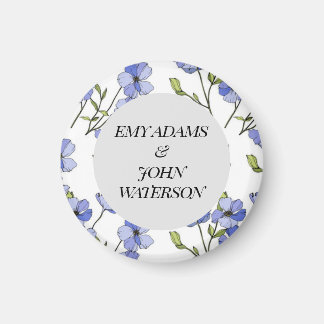 simple blue & purple florid  magnet