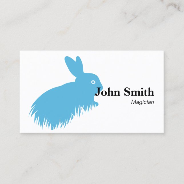 Simple Blue Rabbit Magician Business Card (Front)