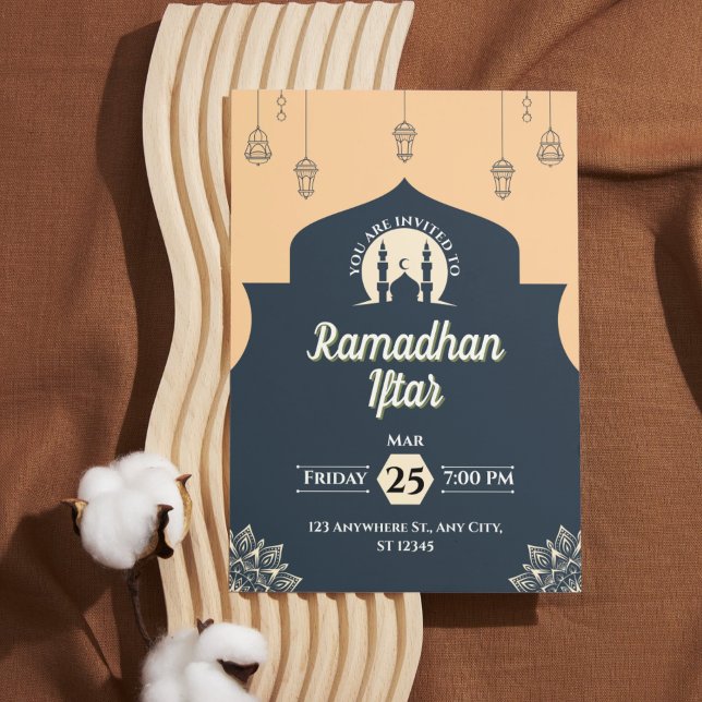 Simple Blue Ramadan Iftar Invitation (Portrait) (Simple Blue Ramadan Iftar Invitation (Portrait))