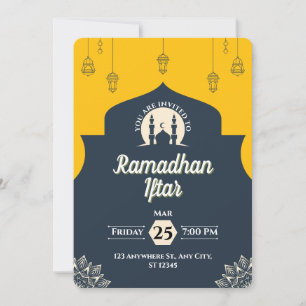 Simple Blue Ramadan Iftar Invitation (Portrait)