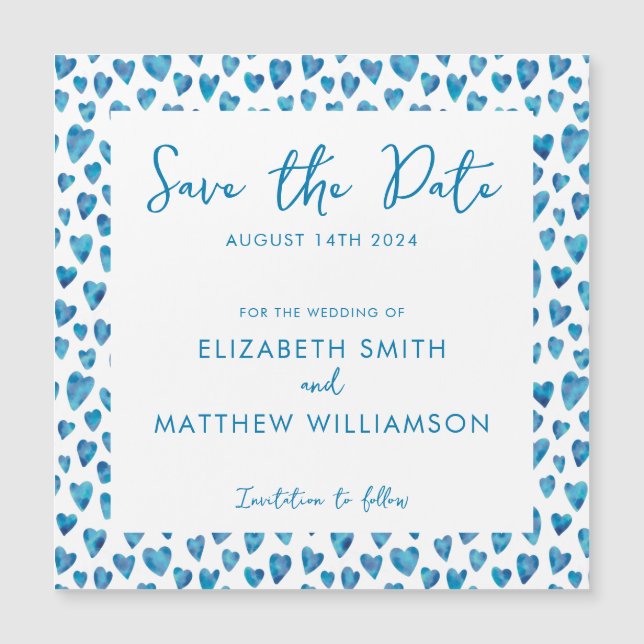 Simple Blue Save the Date Wedding (Front)