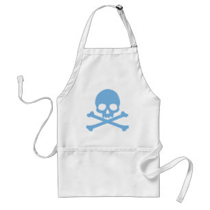 Simple Blue Skull and Crossbones Standard Apron