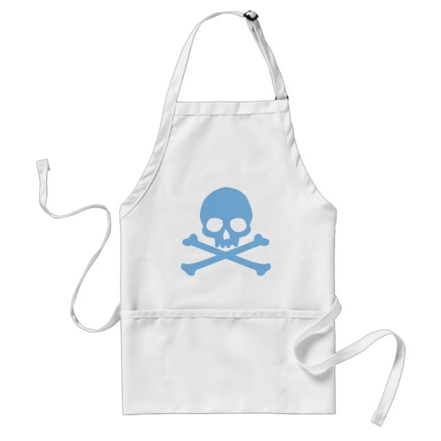 Simple Blue Skull and Crossbones Standard Apron (Front)
