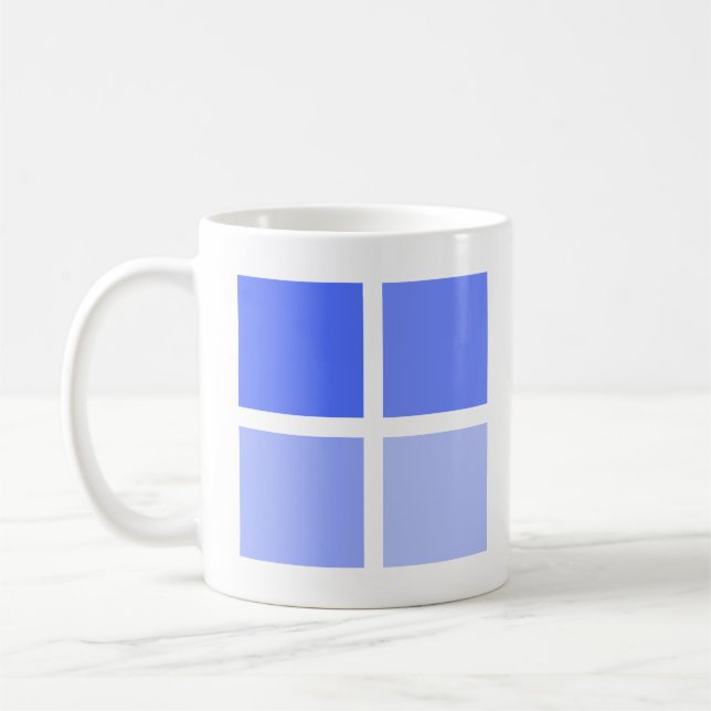 Simple Blue Square Pattern Coffee Cup (Left)
