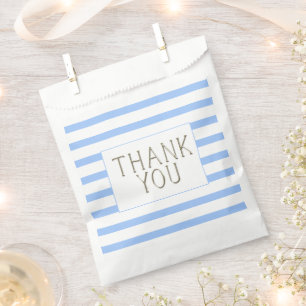 Simple Blue Striped Baby Boy Thank You    Favour Bags