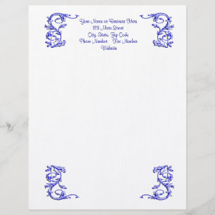Simple blue swirl elegant letterhead design