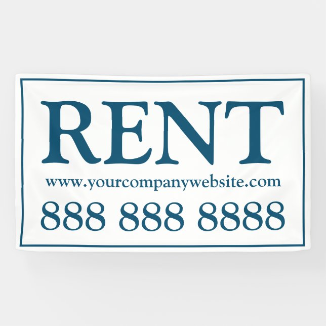 Simple Blue Teal Commercial Retail Rental Space Banner (Horizontal)