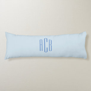 Simple Blue Three Letter Monogram Body Cushion