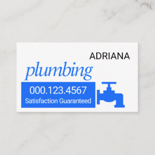 Simple Blue Water Box Plumbing Business Card