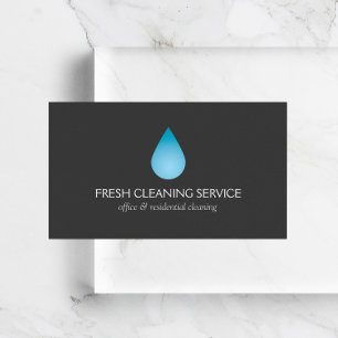 Simple Blue Water Drop Cleaning, Pressure Washing Business Card