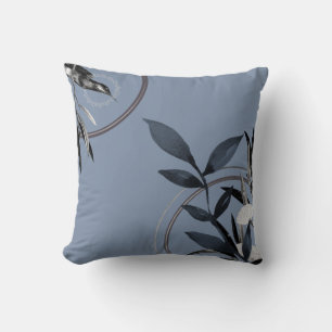 Simple Blue Watercolor Leaves Cushion