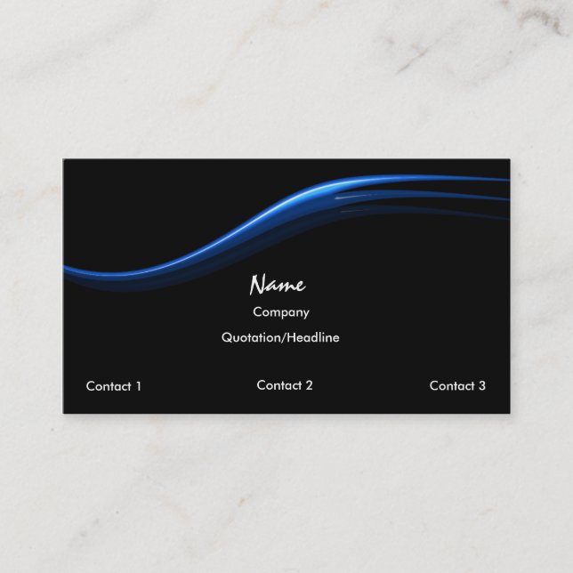 Simple Blue wave Business Card (Front)