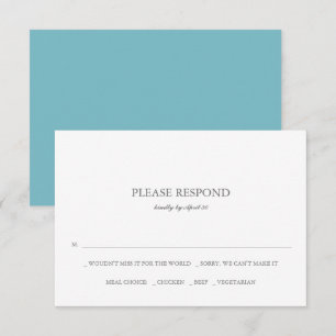 Simple Blue Wedding RSVP Cards