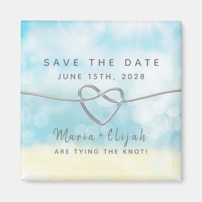 Simple Blue Wedding Save The Date Invitation Magne Magnet (Front)