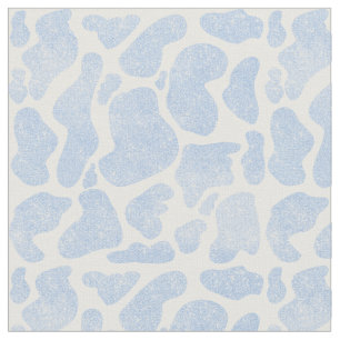 Simple Blue White Large Cow Spots Animal Print Fabric