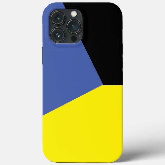 Simple blue & yellow geometry Colour block on blac Case-Mate iPhone Case (Back)