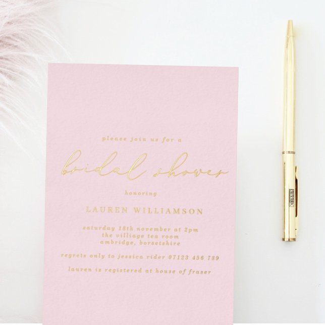 Simple Blush Calligraphy Bridal Shower Gold (Creator Uploaded)