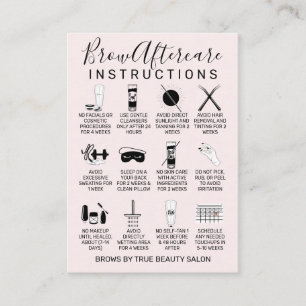 Simple Blush Pink Brows Aftercare Icon Business Card