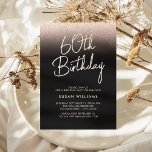 Simple Blush Pink Chic Modern 60th Birthday Invitation<br><div class="desc">Simple Blush Pink Chic Modern 60th Birthday. Feature elegant calligraphy script and minimalist typography design.</div>