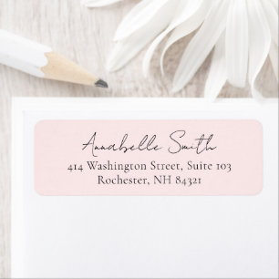 Simple Blush Pink Classic Elegant Return Address