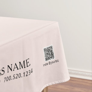 Simple Blush Pink Company Logo Craft Show Tablecloth
