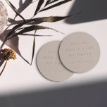 Simple Blush Pink Don't Take My Drink I'm Dancing Round Paper Coaster<br><div class="desc">Design features an handwritten font and modern minimalist design. Designed to coordinate with for the «SERENA» Wedding Invitation Collection. To move the text or change the size, font, or colour, click «Click to customise further» It. View the collection link on this page to see all of the matching items in...</div>