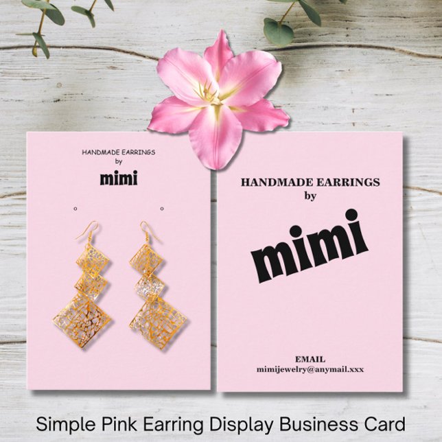 Simple Blush Pink Earring Display  Business Card (Creator Uploaded)