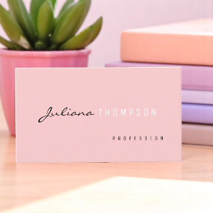 Simple Blush Pink Feminine Business Card
