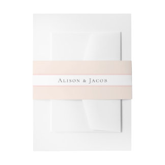 Simple Blush Pink Floral Wedding Invitation Invitation Belly Band