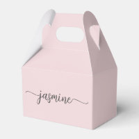 Simple Blush Pink Girly Monogram Name Script