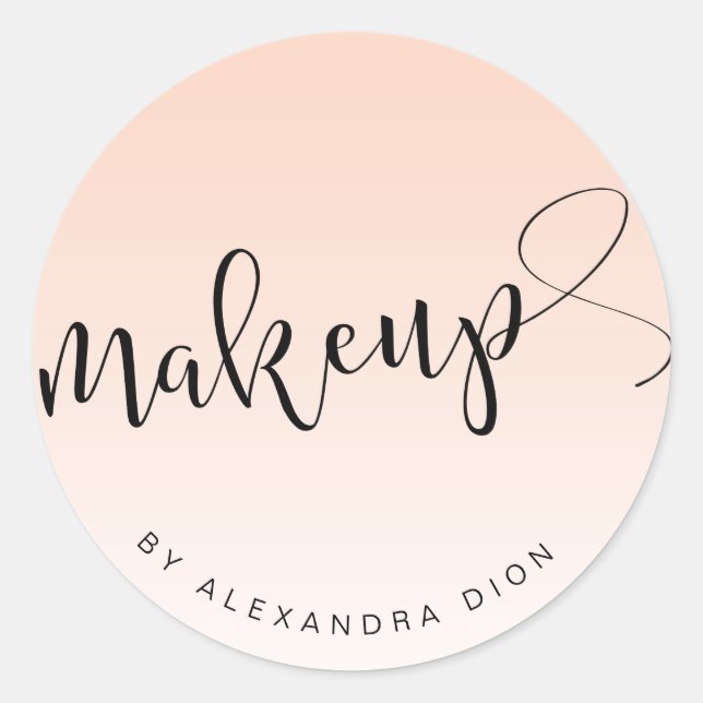 Simple blush pink handwritten script calligraphy classic round sticker (Front)