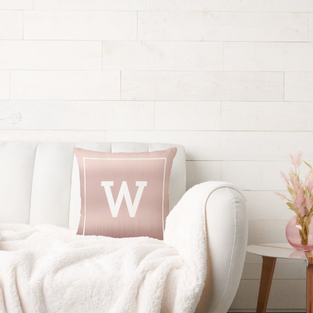 Simple Blush Pink Initial Monogram Cushion (Couch)
