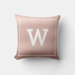 Simple Blush Pink Initial Monogram Cushion