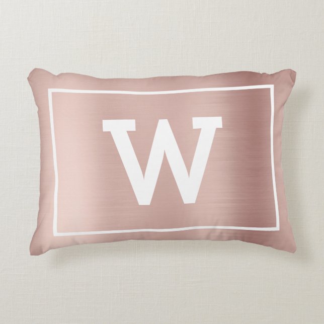 Simple Blush Pink Initial Monogram Decorative Cushion (Front)