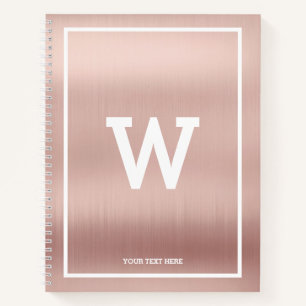 Simple Blush Pink Initial Monogram Sketchbook Notebook